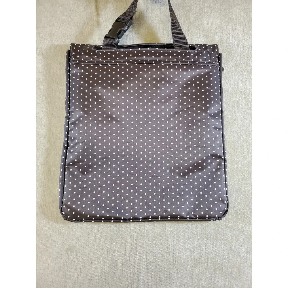Thirty-One Hanging Traveler Case Black La-Di-Dot Teal Toiletry Bag Organizer